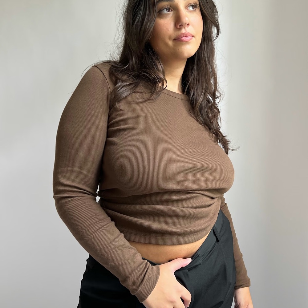 SOLD DJERF Ribbed Top in Cocoa